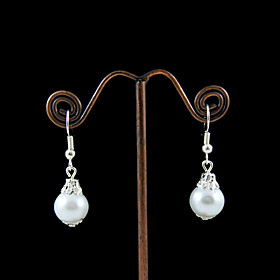 Fabulous Imitation Pearls With Alloy Plated Wedding Bridal Earrings Fabulous Imitation Pearls With Alloy Plated Wedding Bridal Earrings
