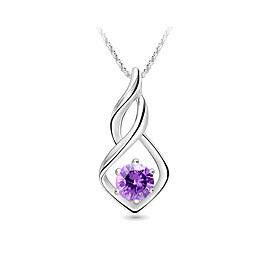 925 Sterling Silver/ Rhinestone With Platinum Plated Pendant More Colors Available