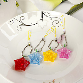 Mini Star Crystal Puzzle Cell Phone Charm (set of 6) Mini Star Crystal Puzzle Cell Phone Charm (set of 6)