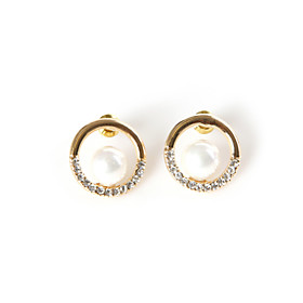 TS Jewel Embellished Pearl Stud Earrings
