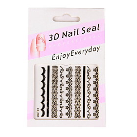 6 Nail Art Stickers French Style White/Black/Pin?k Lace 6 Nail Art Stickers French Style White/Black/Pin?k Lace