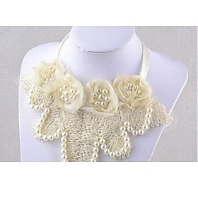 TS Floral Crochet Ribbon Necklace