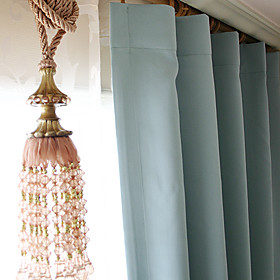 Blue Princess Casual Blackout Curtain (Pair)