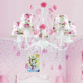 Floral Crystal Chandelier with 5 Lights