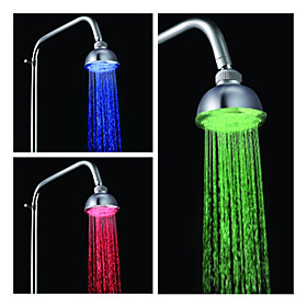 3.3-inch Water Powered LED Shower Head (Plastic, Chrome Finish)