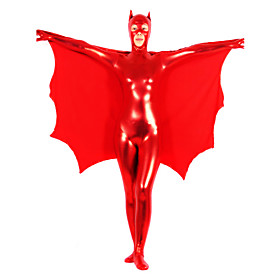 Red Pure Color Shiny Metallic Women Spandex Catsuit
