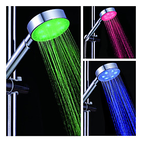 4-inch 6–LED Shower Head (Plastic, Chrome Finish)