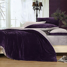 Solid Dark Purple 3-piece Full / Queen / King Duvet Cover Set