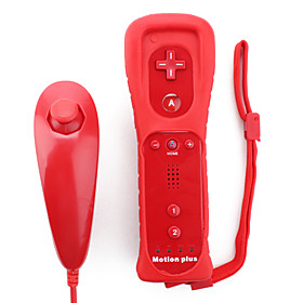 2-in-1 MotionPlus Remote Controller and Nunchuk   Case for Wii/Wii U (Red)