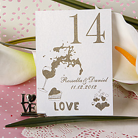 Personalized Table Number Card - Wine (set of 10)