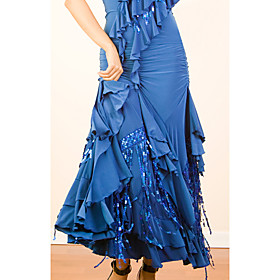 Dancewear Viscose With Tassel Performance Skirts For Ladies More Colors