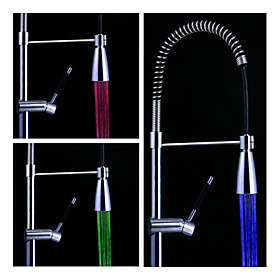 Conical Water Powered Kitchen LED Faucet Light (Plastic, Chrome Finish)