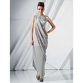 Chiffon Sheath/ Column Jewel Asymmetrical Evening Dress inspired by Blake Lively
