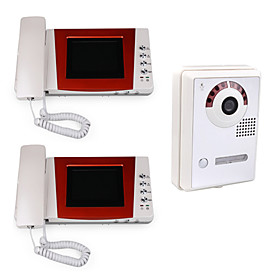 4 Inch Handset Color Video Door Phone 8 IR LED (1 Camera   2 Monitor)