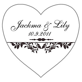 Personalized Heart Favor Stickers - Joy (pack of 90)