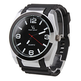 Large Dial Silicone Band Wrist Watch For Men | 9.49 USD