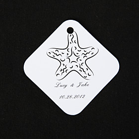 Personalized square tags - Starfish (set of 36)