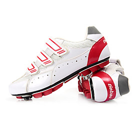 Cycling MTB SPD Shoes with Fiberglass Sole and PVC Leather Upper
