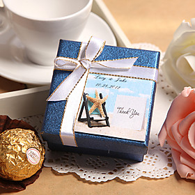 personalisierte blau zugunsten Box mit weißer Schleife (Satz 24) personalisierte blau zugunsten Box mit weißer Schleife (Satz 24)