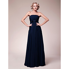 Sheath/Column Strapless Floor-length Chiffon Mother of the Bride Dress Sheath/Column Strapless Floor-length Chiffon Mother of the Bride Dress