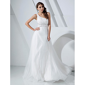 A-line One Shoulder Floor-length Satin Evening Dress