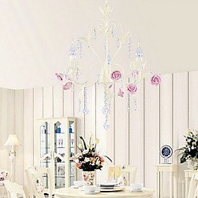 Crystal Chandelier with 3 Lights in Rose Feature