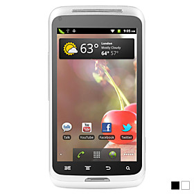 SpecificationOperating SystemOperating SystemAndroid 2.3StorageHardware PlatformMTK 6573CPU632.42MHzInternal Memory159MBRAM445.9MBROM220.1MBSupport extend card32GBCameraCamera3.2 MPFront Camera0.3 MPBack Camera3.2 MPCamera Picture Resolution3.2 MPBandBandGSM(850/900/1800/1900MHz), WCDMA (2100MHz)Service ProvideUnlockedSIM Card SlotDual SIMScreenDisplay Size(Inch)4Screen ResolutionWVGA(480 times; 800 pixels)Screen TypeTFTDisplay Colour256k coloursSupport FormatRingtones TypePolyphonic, MP3Audio File FormatMP3, WAV, ARMVideo File Format3GP, MP4Image File FormatJPEG, BMP, GIF, PNGE-book FormatTXTJAVAYESFM RadioYESData Transfer amp; ConnectivityData transferUSB, BluetoothMobile internetGPRS, WiFiGPRSYESBatteryStand-by timeUp To 240 hoursTalk timeUp To 4 hoursPowerChargerUSB, Travel ChargerNavigationNavigationTouch ScreenGeneralAnnounced2011-10StyleBar Phone, Android Phone, Touch Screen PhoneLanguagesSimplified Chinese, English, Portuguese, Russian, Spanish, French, German, Italian, Turkish, Malay, ArabicPhonebook1000MessagingSMS, MMSColorWhiteDimensions / WxDxH120 times; 62.5 times; 12mmNet Weight(Kg)0.15Additional FeaturesAdditional FeaturesWIFI, TV Function, Dual SIM Dual Stand-by, Support memory card, MP3 / MP4player, Calendar, World Clock, CalculatorFeaturesFeaturesWIFI, GPS, Dual SIM, 3G, Android SystemWhat's in the boxWhat's in the box1 x Cellphone1 x Wired stereo earphones with built-in MIC and clip2 x Rechargeable Li-ion battery1 x Phone to USB cable1 x Power adapter (110-240V 50/60Hz)1 x User manual - English Ultrasonic - 3G Android 2.3 Smartphone with 4 Inch Capacitive Touch Screen(Dual SIM, WIFI, GPS)