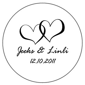 Personalized Favor Stickers - Sweetheart (pack of 90)