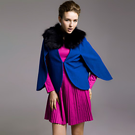 TS Fur Collar Cape Jacket