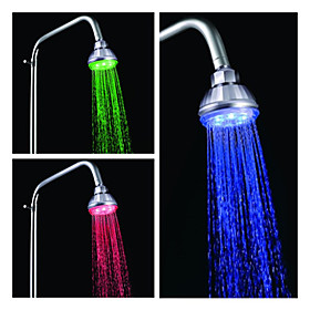 3-inch Water Powered LED Shower Head (Plastic, Chrome Finish)