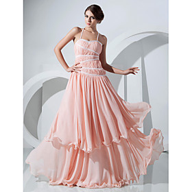 A-line Sweetheart Floor-length Chiffon Evening Dress