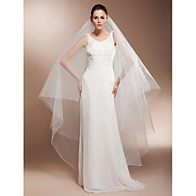One-tier Cathedral Wedding Veils With Finished Edge