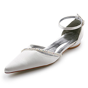 Top Quality Satin upper Low Heel Pumps with Rhinestone Wedding Bridal Shoes(A670)