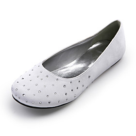 Top Quality Satin Upper Flat Closed-toes With Rhinestone Fashion Shoe(0984-R-030)