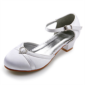 Top Quality Satin Upper Low Heel Closed-toes Flower Girls Shoes / Wedding Shoes.More Colors Available