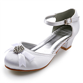 Top Quality Satin Upper Low Heel Closed-toes Flower Girls Shoes / Wedding Shoes.More Colors Available