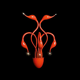 Artistic Wall Light with 5 Lights in Red