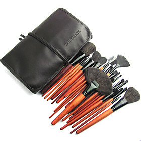 Professional Wool Brush Set With Dark Brown Pouch(28 Pcs)