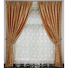 Contemporary Grey / Yellow Print Blackout Curtains (Pair)
