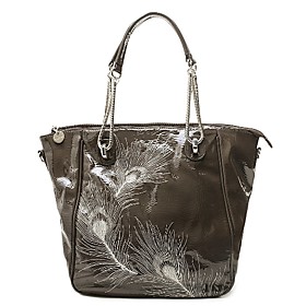 TS Peacock Feather Patent Tote Bag(40cm 32cm 13cm)