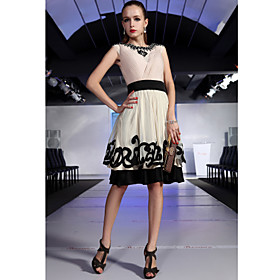 A-line Jewel Knee-length With Beading Ready-to-Wear Evening/ Prom Dress