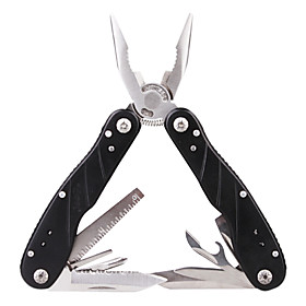 Stainless Steel Multi-Function Pocket Foldable Pliers Toolkit - Black