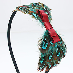TS Peacock Print Feather Headband