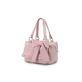 TS Chain Embellished Bow Tie Shoulder Bag(25cm 27cm 12cm)