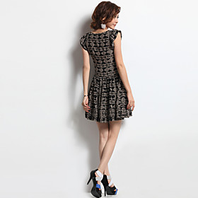 Vintage Sleeveless Round Neckline Ruffle Dress