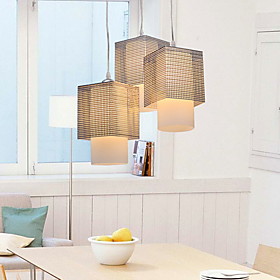120W Pendant Light with 3 Lights in Cubic Metal Lampshade