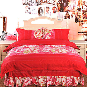 Versailles Rose Jacquard Full 4-piece Duvet Cover Set