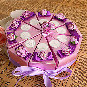Purple Flower Cake Favor Box (Set of 10) Purple Flower Cake Favor Box (Set of 10)
