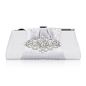 Silk with Crystal/Rhinestone Evening Handbags/Clutches/Cross-Body Bags