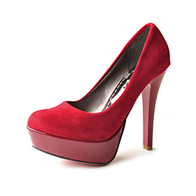 Suede Stiletto Pumps With Leatherette Platform (More Colors)